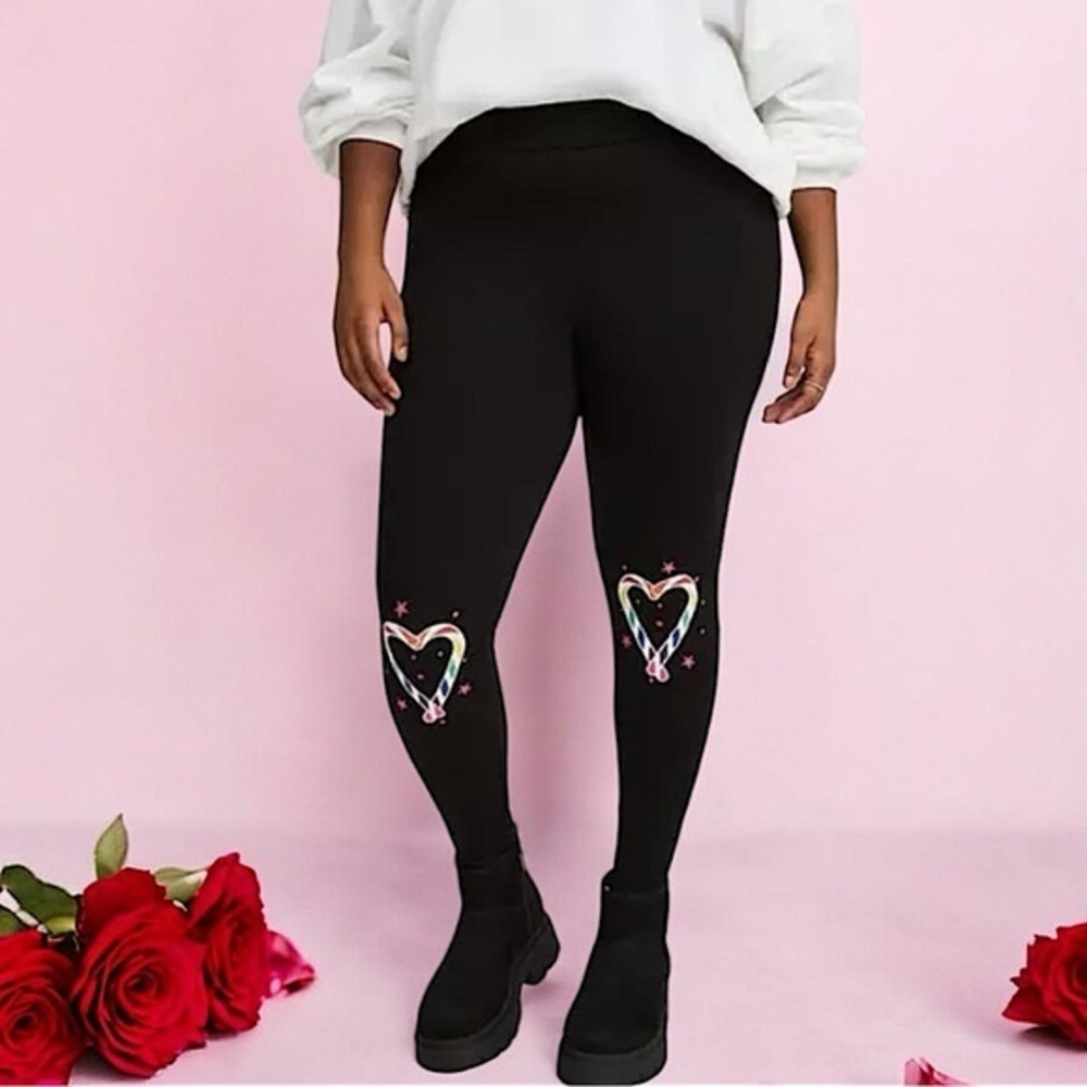 TORRID Candy Hearts Full Length Leggings NWT Size 3X - Picture 2 of 8